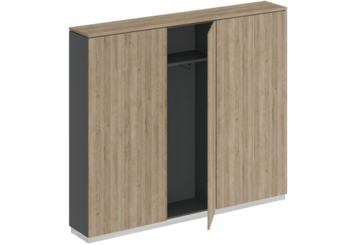 Шкаф гардеробный широкий Римини, цвет дуб светлый + антрацит + дуб светлый