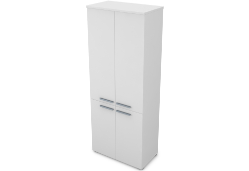 Шкаф высокий закрытый (4 двери) Платинум Персонал, цвет белый премиум