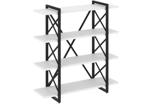 Стеллаж Европа, цвет белый бриллиант + черный