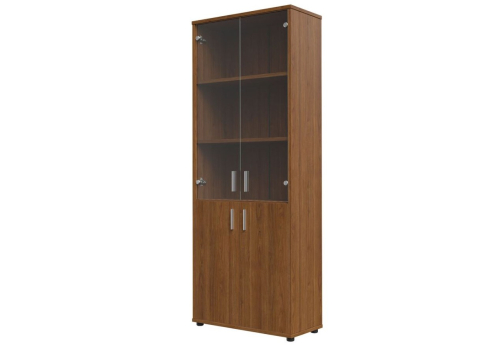 Шкаф для бумаг со стеклом, цвет орех
