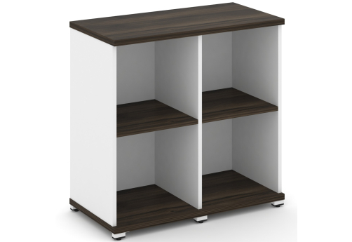 Стеллаж две узкие секции 2 ниши Динен, цвет дуб мали-белый