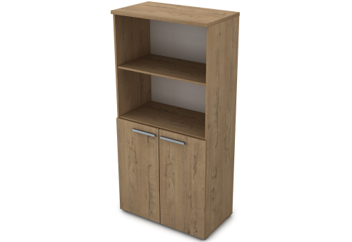 Шкаф средний (2 открытые полки) Платинум Персонал, цвет тиковое дерево