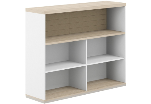 Стеллаж-комбо 1-сторонний с топом с экраном тканевым высоким Фламинго, цвет белый + акация + бежевый