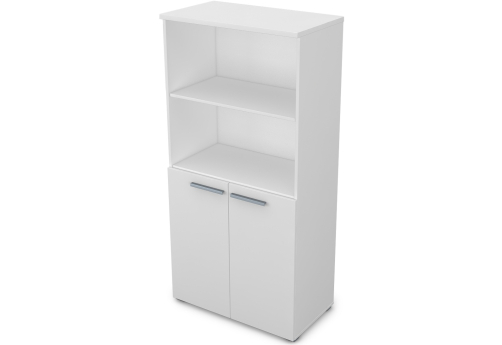 Шкаф средний (2 открытые полки) Платинум Персонал, цвет белый премиум