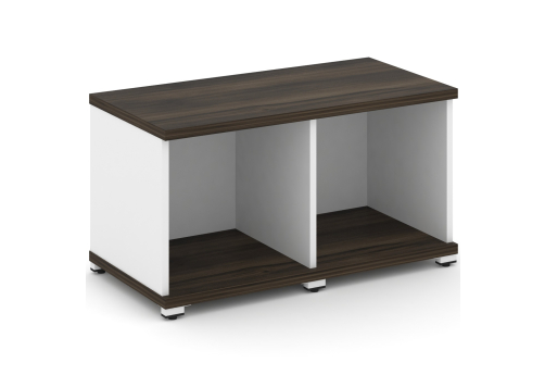 Стеллаж две узкие секции 1 ниша Динен, цвет дуб мали-белый