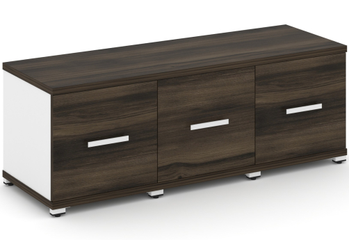 Шкаф три узкие секции 1 ниша (3 фасада ЛДСП, 1 ниша) Динен, цвет дуб мали-белый