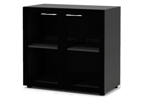 Шкаф низкий широкий со стеклом Адриатика, цвет антрацит