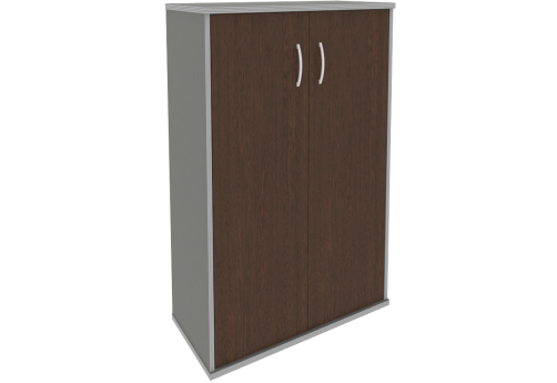 Шкаф средний закрытый, цвет венге + металлик