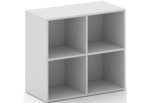 Стеллаж широкий низкий Квентин, цвет белый бриллиант