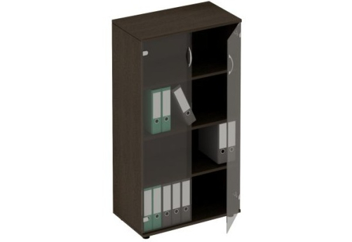 Шкаф для документов со стеклом Тарли, цвет венге