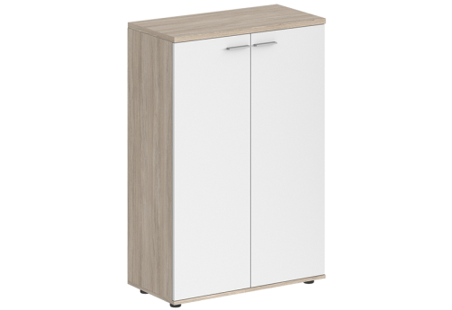 Шкаф средний 2 двери с задней стенкой ЛДСП Индиго Вуд, цвет дуб светлый + белый