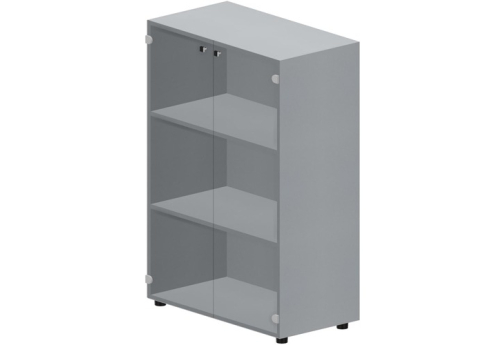 Шкаф средний с тонированным стеклом Кристо Директ, цвет титан