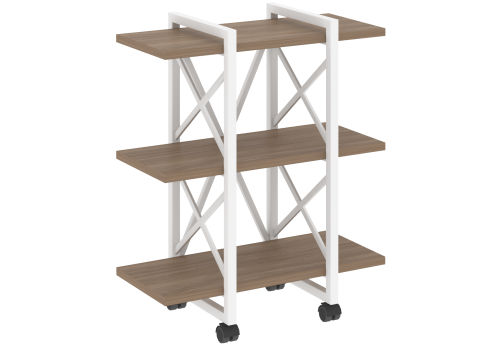 Стеллаж на колесных опорах Европа, цвет дуб аризона + белый