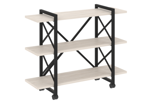 Стеллаж на колесных опорах Европа, цвет денвер светлый + черный