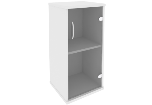 Шкаф низкий со стеклом правый, цвет белый