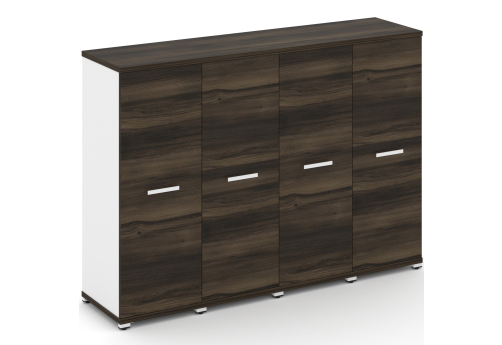 Шкаф четыре узкие секции 3 ниши (4 фасада ЛДСП, 3 ниши) Динен, цвет дуб мали-белый