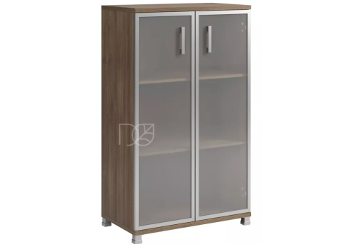 Шкаф низкий (стекло в раме), цвет шамони темный