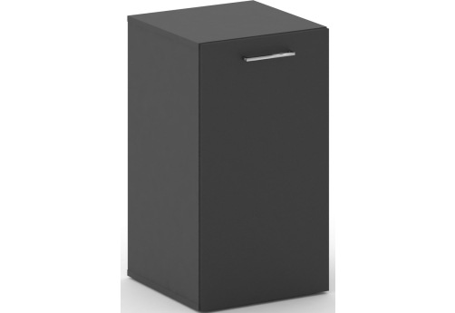 Шкаф узкий низкий правый Квентин, цвет черный + базальт