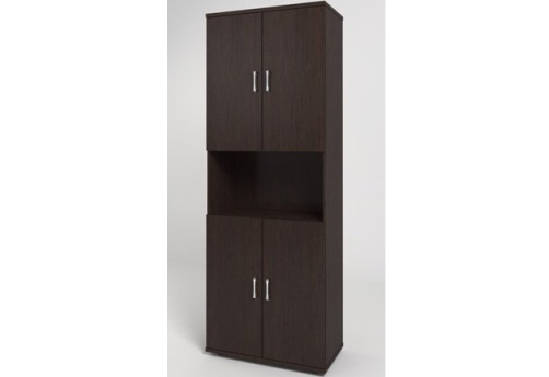 Шкаф высокий широкий с нишей, цвет венге
