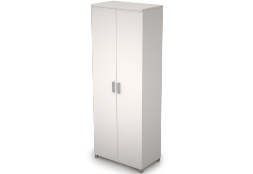 Шкаф высокий широкий закрытый Деко, цвет белый