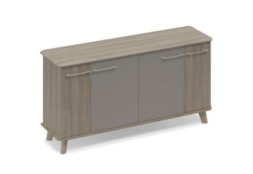 Шкаф низкий закрытый Види Вуд, цвет вяз + мокко