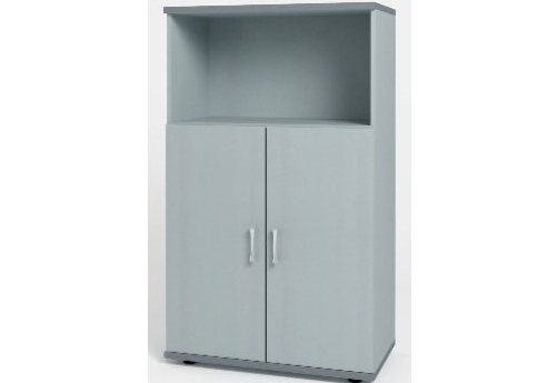 Шкаф средний широкий (1 открытая полка), цвет серый