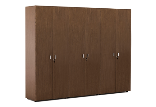 Шкаф для бумаг х 2 с гардеробом, цвет орех + хром
