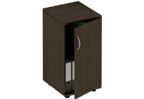 Шкаф для документов низкий узкий закрытый Тарли, цвет венге