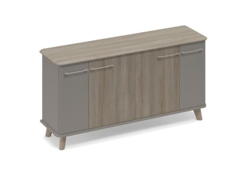 Шкаф низкий закрытый Види Вуд, цвет мокко + вяз