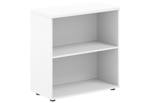 Стеллаж/корпус шкафа низкого с задней стенкой ЛДСП 16 мм Индиго Вуд, цвет белый