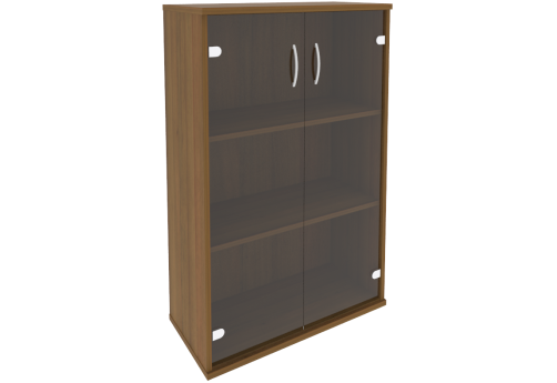 Шкаф средний со стеклом, цвет орех