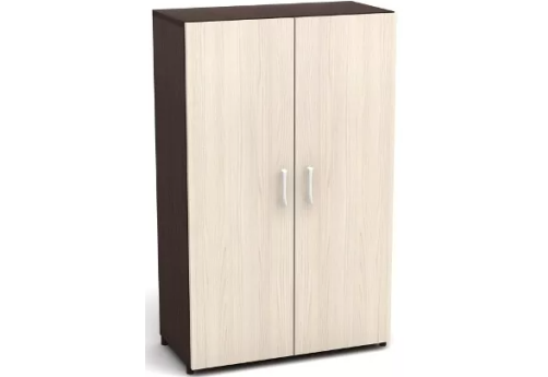 Шкаф низкий закрытый, цвет дуб молочный + венге