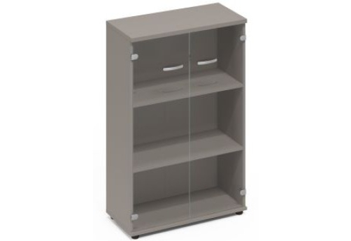 Шкаф средний со стеклом Мира Нумо, цвет мокко премиум