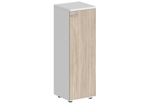 Шкаф средний с задней стенкой HDF правый Индиго Вуд, цвет белый + дуб светлый