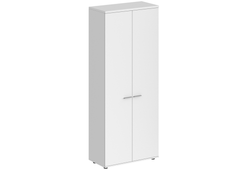 Шкаф высокий 2 двери с задней стенкой HDF Индиго Вуд, цвет белый