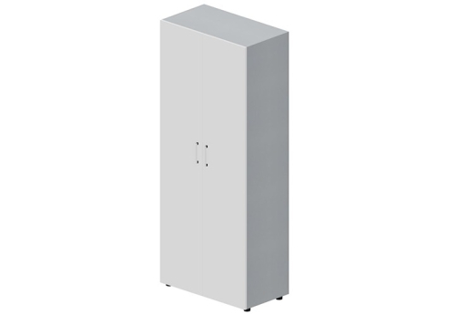 Шкаф высокий закрытый Кристо Директ, цвет белый + титан