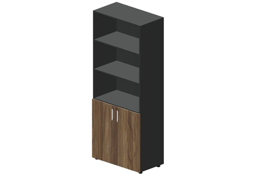 Шкаф высокий (3 открытые полки) Кристо Директ, цвет орех + антрацит