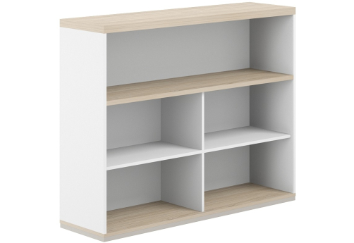 Стеллаж-комбо 1-сторонний с топом с экраном ЛДСП Фламинго, цвет белый + акация