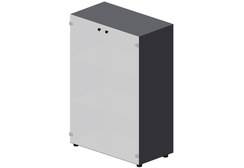 Шкаф средний с белым матовым стеклом Кристо Директ, цвет антрацит