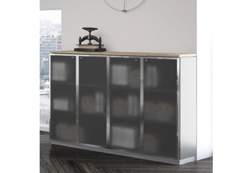 Группа шкафов Римини, цвет дуб светлый + антрацит