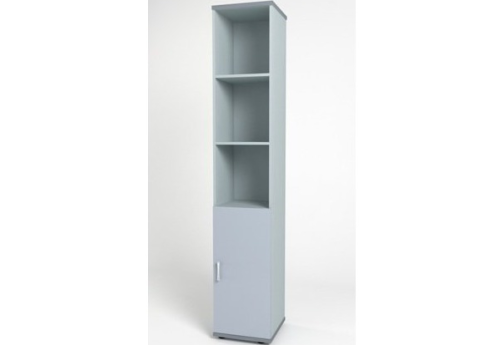 Шкаф высокий узкий (3 открытые полки), цвет серый