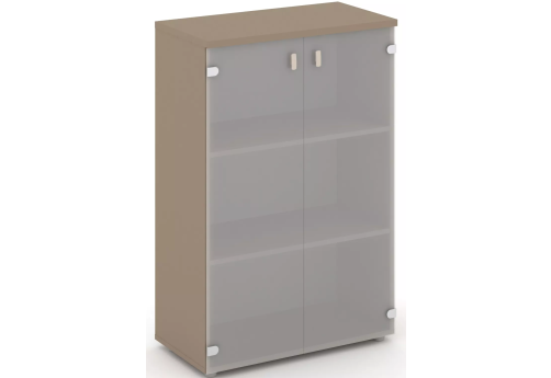 Шкаф средний широкий со стеклом, цвет латте