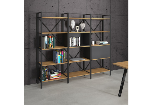 Стеллаж тройной Скания, цвет романо