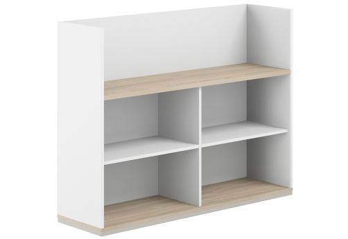 Стеллаж-комбо 1-сторонний с экраном ЛДСП Фламинго, цвет белый + акация