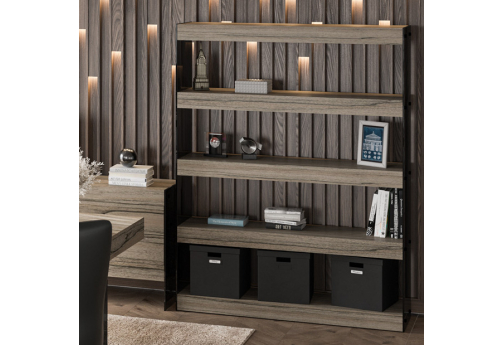 Стеллаж со стеклом Грандин, цвет лимба темная