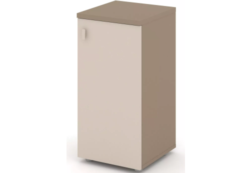 Шкаф низкий узкий закрытый правый, цвет латте + капучино