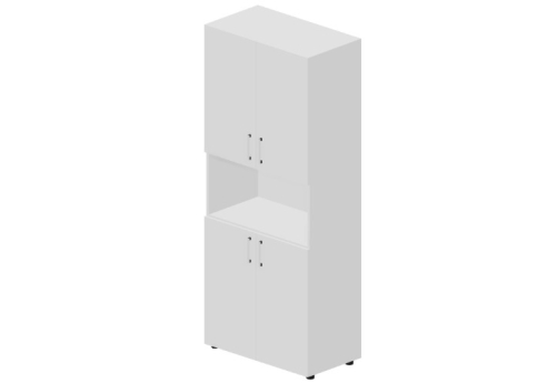 Шкаф высокий с нишей Кристо Директ, цвет белый