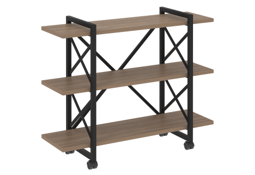 Стеллаж на колесных опорах Европа, цвет дуб аризона + черный