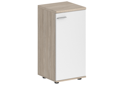 Шкаф низкий с задней стенкой ЛДСП правый Индиго Вуд, цвет дуб светлый + белый