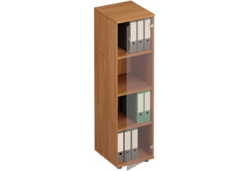 Шкаф средний узкий со стеклянной дверью Тарли, цвет ольха